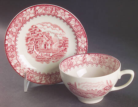 Colonial Pink (Light Weight) Oversized Cup & Saucer Set