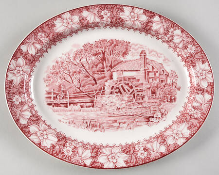 Colonial Pink (Light Weight) 11" Oval Serving Platter