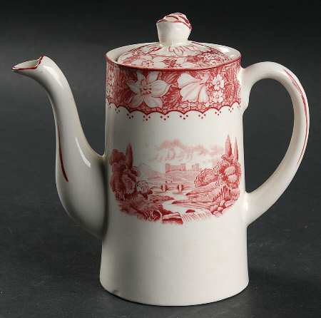 Colonial Pink (Light Weight) Individual Coffee Pot & Lid