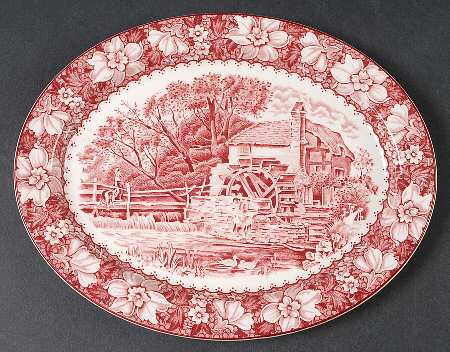 Colonial Pink (Light Weight) 10" Oval Serving Platter