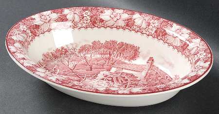 Colonial Pink (Light Weight) 10" Oval Vegetable Bowl