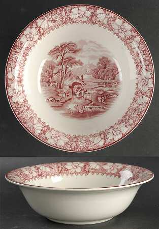 Colonial Pink (Light Weight) 9" Round Vegetable Bowl