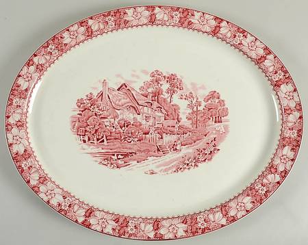 Colonial Pink (Light Weight) 18" Oval Serving Platter