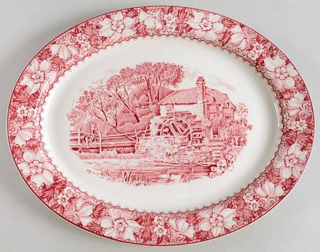 Colonial Pink (Light Weight) 12" Oval Serving Platter