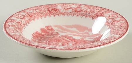 Colonial Pink (Light Weight) Rim Fruit/Dessert (Sauce) Bowl