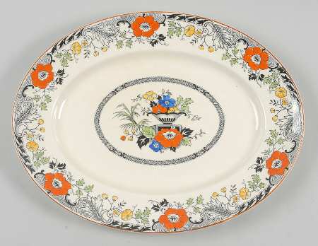 Danbury Multicolor 14" Oval Serving Platter