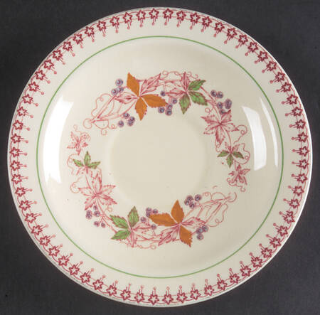 Doris (Red Border, Ridged Rim) Saucer