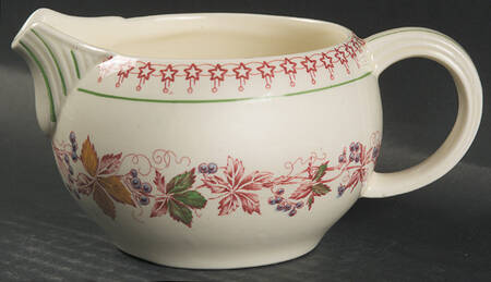 Doris (Red Border, Ridged Rim) Creamer