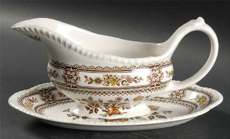Dorset Brown Multicolor (Smooth) Gravy Boat & Underplate