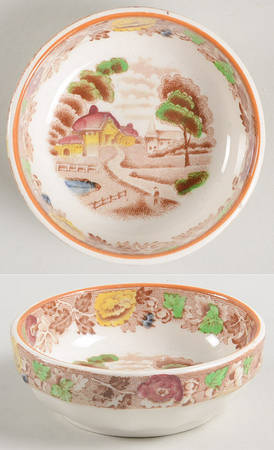 English Scenery Light Brown Multicolor Butter Pat