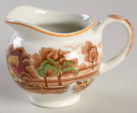 English Scenery Light Brown Multicolor Mini Creamer