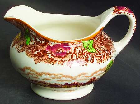 English Scenery Light Brown Multicolor Creamer