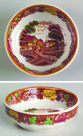 English Scenery Light Brown Multicolor Salt Dip