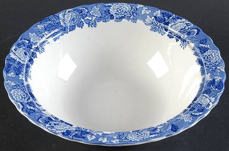 English Scenery Blue (Urn Backstamp, Swirl) 9" Round Vegetable Bowl