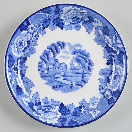 English Scenery Blue (Old Backstamp, Smooth) Coaster