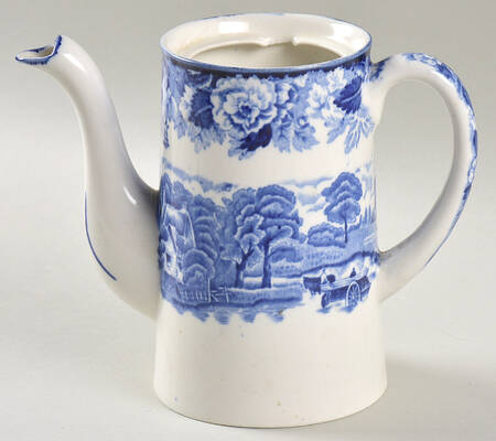 English Scenery Blue (Old Backstamp, Smooth) Mini Coffee Pot No Lid