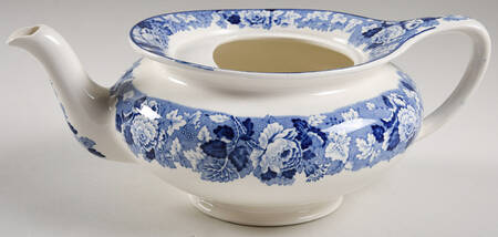 English Scenery Blue (Old Backstamp, Smooth) Teapot No Lid