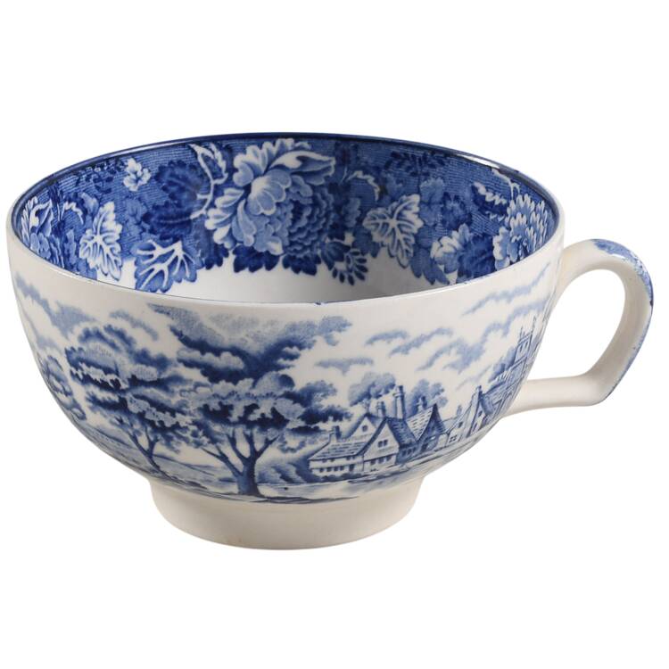 English Scenery Blue (Old Backstamp, Smooth) Oversized Cup