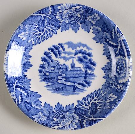 English Scenery Blue (Old Backstamp, Smooth) Coaster