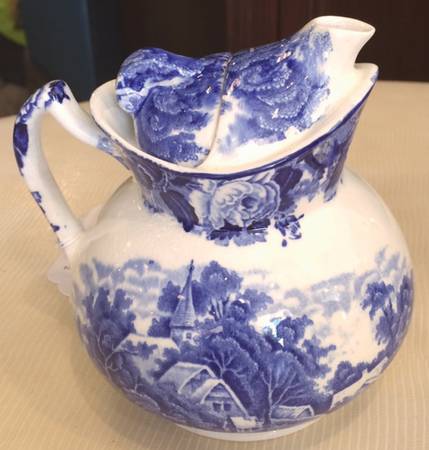 English Scenery Blue (Old Backstamp, Smooth) Small Cosy Pot & Lid