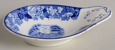 English Scenery Blue (Old Backstamp, Smooth) Spoon Stacking Spoon Holder Caddy