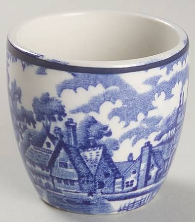 English Scenery Blue (Old Backstamp, Smooth) Single Egg Cup