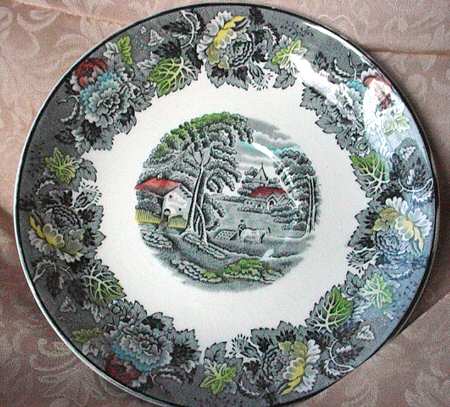 English Scenery Gray Multicolor Saucer for Jumbo Cup