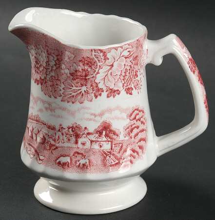 English Scenery Pink (Pink Backstamp, Swirled) Creamer