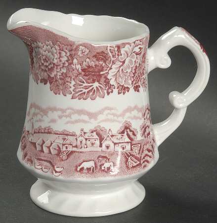 English Scenery Pink (Pink Backstamp, Swirled) Creamer