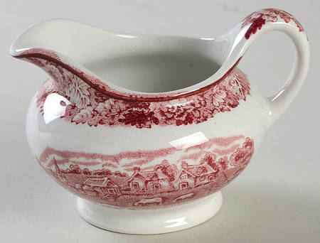 English Scenery Pink (Older, Smooth) Mini Creamer