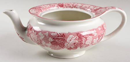 English Scenery Pink (Older, Smooth) Small Teapot No Lid