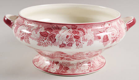 English Scenery Pink (Older, Smooth) Tureen No Lid