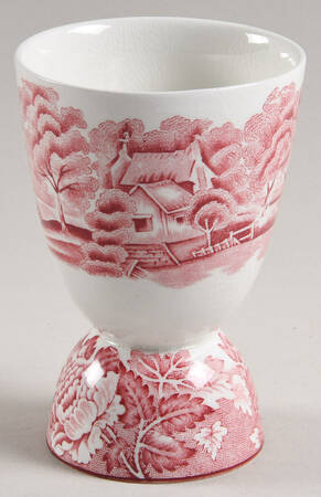 English Scenery Pink (Older, Smooth) Double Egg Cup