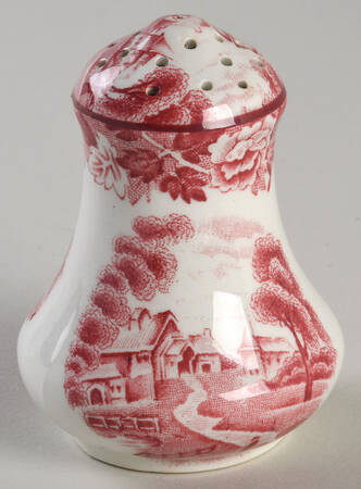 English Scenery Pink (Older, Smooth) Pepper Shaker