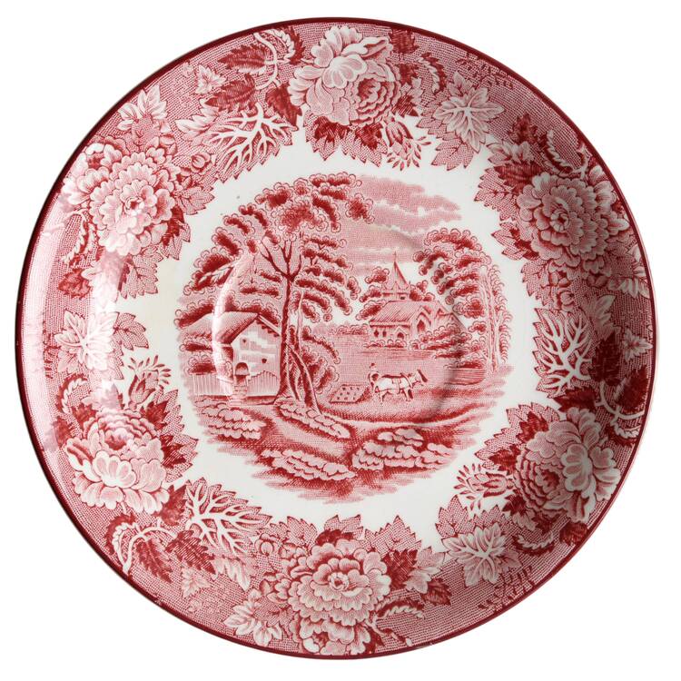 English Scenery Pink (Older, Smooth) Saucer for Oversized Cup