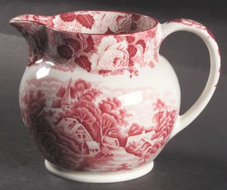 English Scenery Pink (Older, Smooth) 16 Oz Pitcher