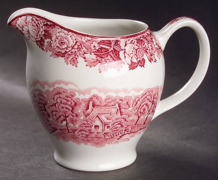 English Scenery Pink (Older, Smooth) 21 Oz Pitcher