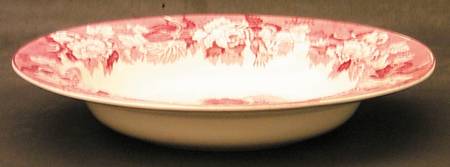 English Scenery Pink (Older, Smooth) Muffin Dish No Lid