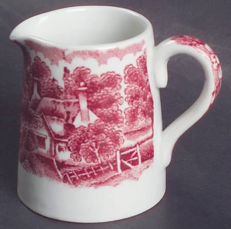 English Scenery Pink (Older, Smooth) Individual Creamer