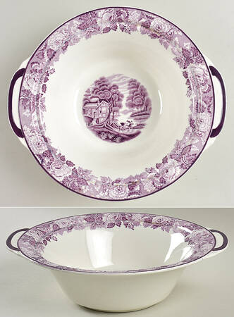 English Scenery Purple Round Vegetable No Lid