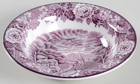 English Scenery Purple Fruit/Dessert (Sauce) Bowl