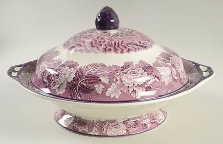 English Scenery Purple Round Covered Vegetable