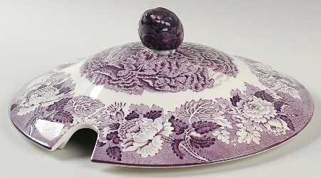 English Scenery Purple Lid for Tureen