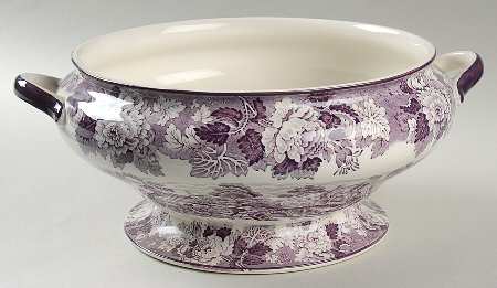 English Scenery Purple Tureen No Lid