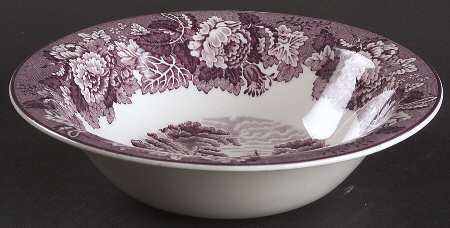 English Scenery Purple Rim Cereal Bowl