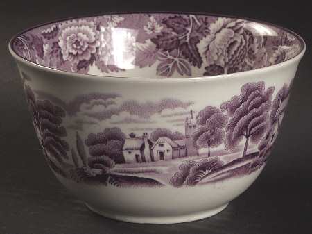 English Scenery Purple Cranberry Bowl