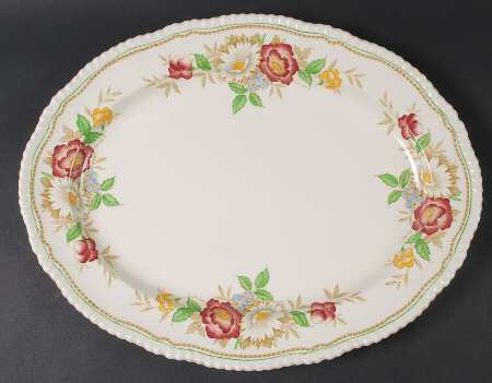 Field Rose 16" Oval Serving Platter