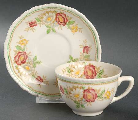 Field Rose Flat Cup & Saucer Set