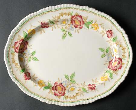Field Rose 12" Oval Serving Platter