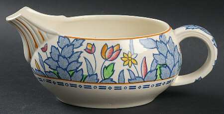 Forest Flowers Blue Multicolor Gravy Boat
